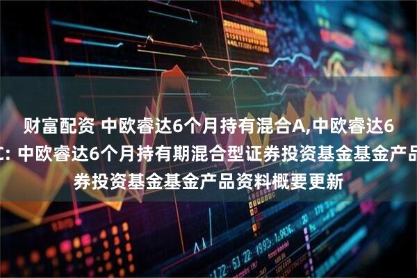 财富配资 中欧睿达6个月持有混合A,中欧睿达6个月持有混合C: 中欧睿达6个月持有期混合型证券投资基金基金产品资料概要更新
